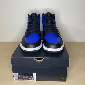 SOLD-Air Jordan 1 Mid Hyper Royal Tumbled Leather